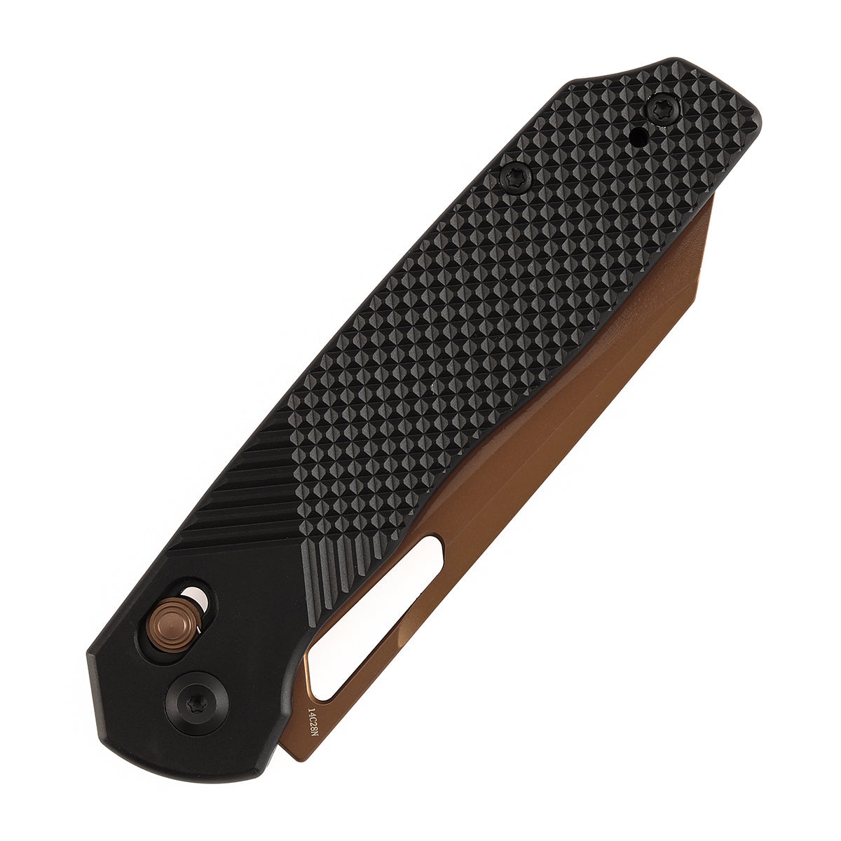 Tenable Shard T1006V10 Rose Gold 14C28N Blade Black Aluminum Handle Crossbar Lock Folding Knife