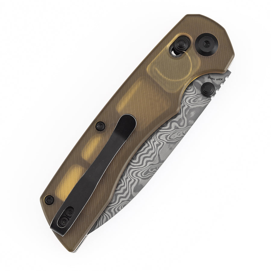 Tenable Kryo T1001V10 Damascus Blade PEI/Ultem Handle Crossbar Lock Folding Knife