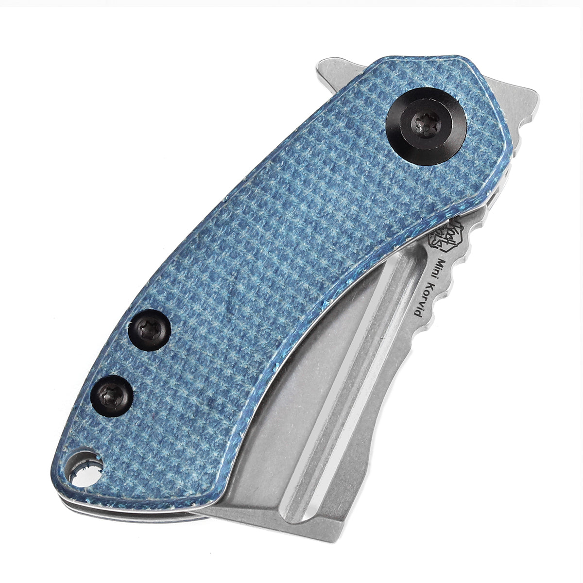 Kansept Mini Korvid T3030M1 154CM Blade Blue Micata Handle Edc Flipper Knife