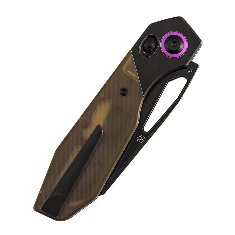 Kansept QTRO K1118VH1 Elmax Blade Titanium and Ultem Handle Crossbar Lock Folding Knife