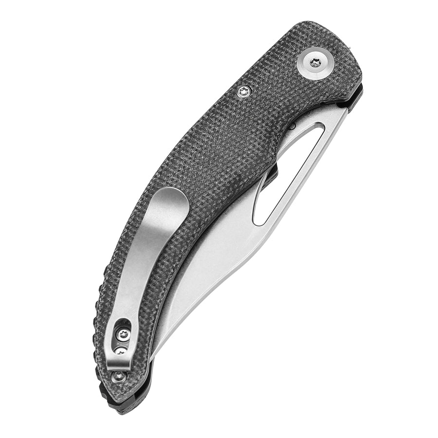 Tenable Gideon T1119A1 Stonewashed Nitro-V Blade Black Micarta Handle Liner Lock