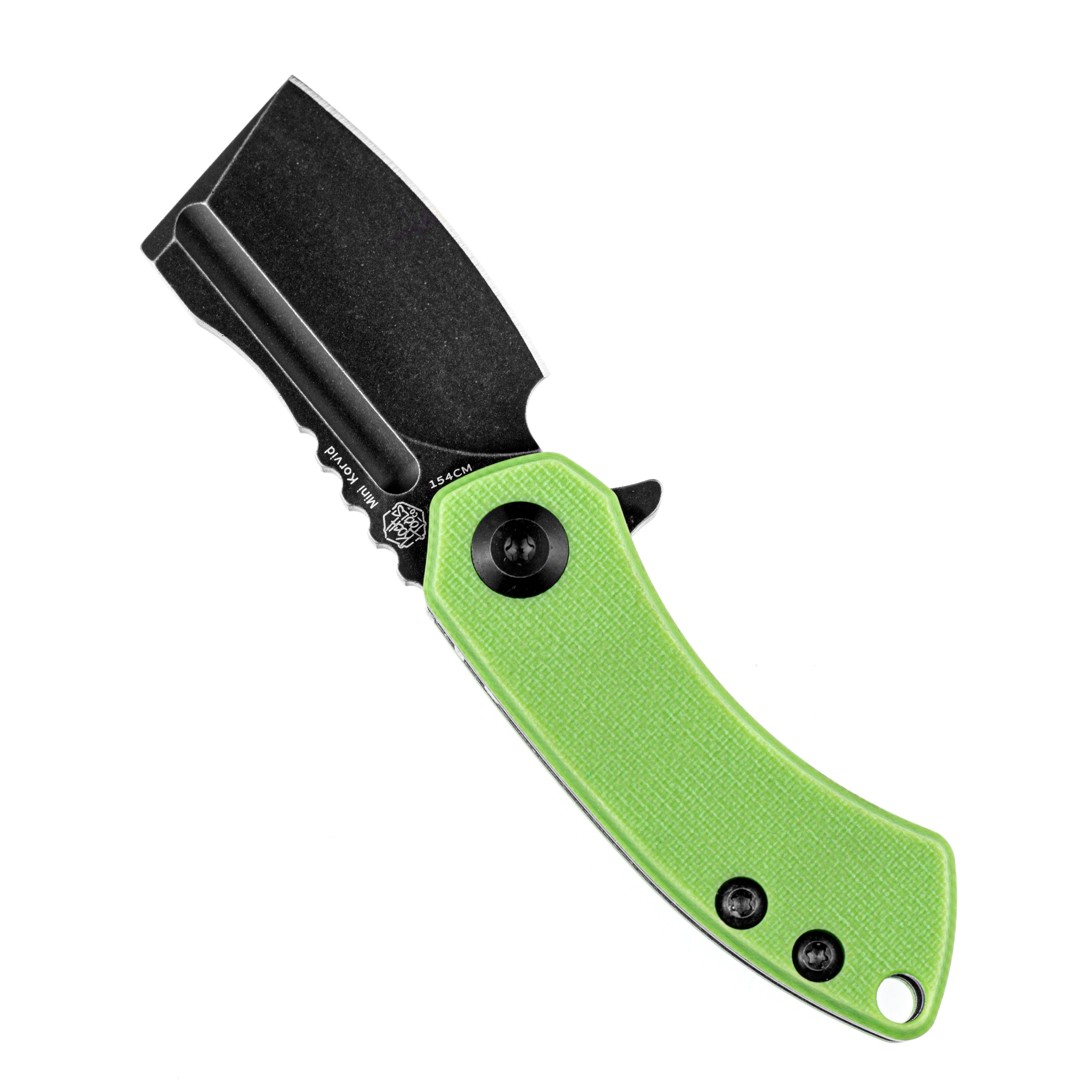 Kansept Knives T3030A8 Mini Korvid 154CM Blade Green G10 Handle Liner Lock Edc Knives