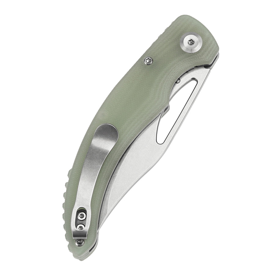 Tenable Gideon T1119A3 Stonewashed Nitro V Blade Jade G10 Handle Folding Knife Liner Lock