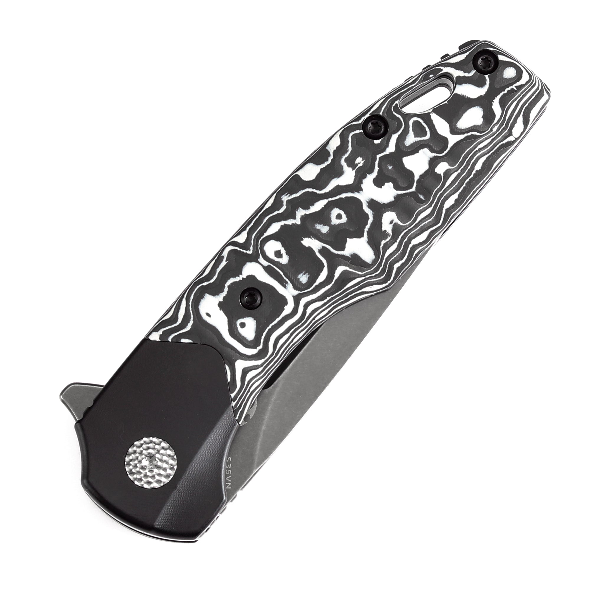 Kansept Cassowary K2065B2 Grey CPM-S35VN Blade Titanium+Carbon Fiber Handle Edc Flipper Knife