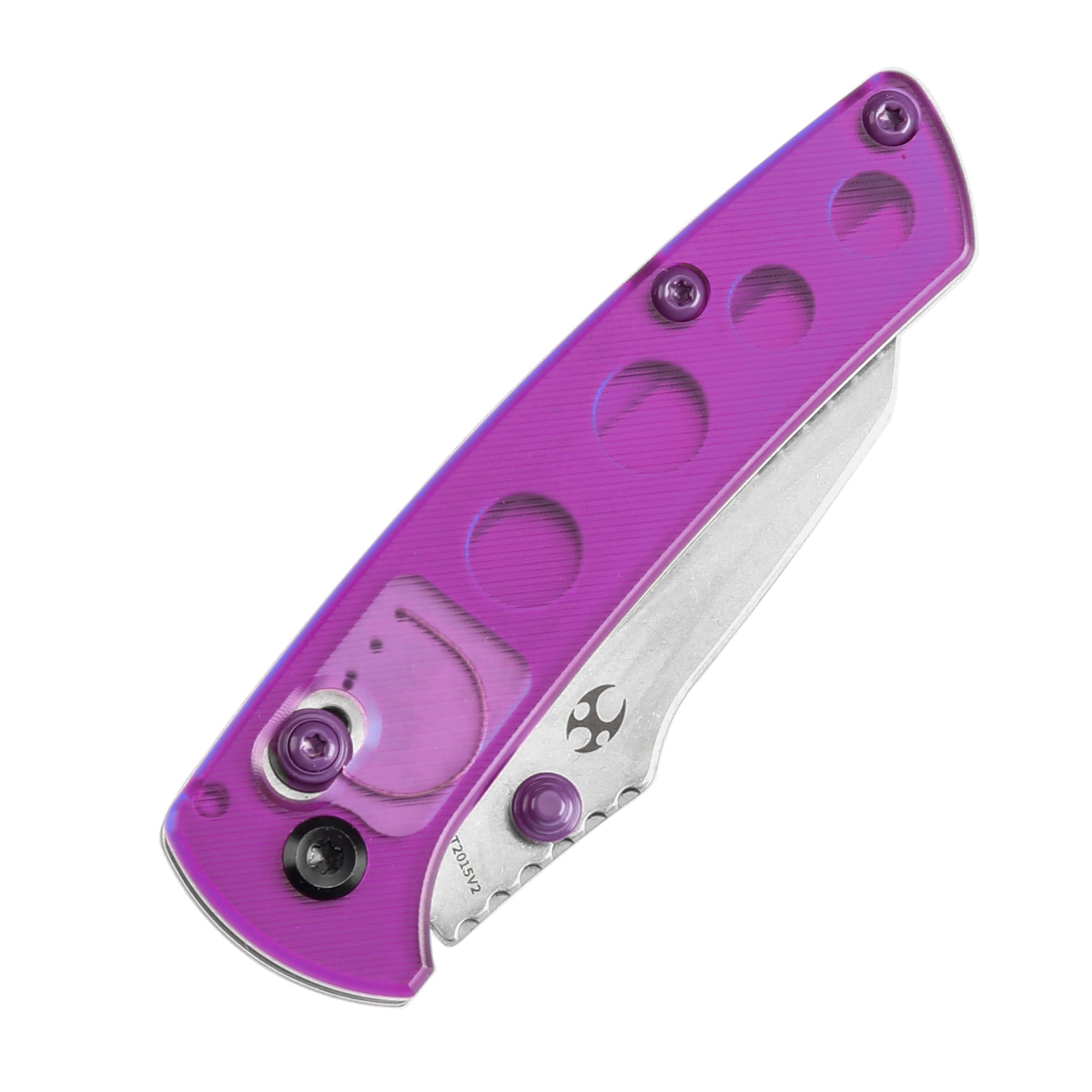 Kansept Little Main Street Flipper Knife T2015V2 154CM Blade Purple Acrylic G10 Handle