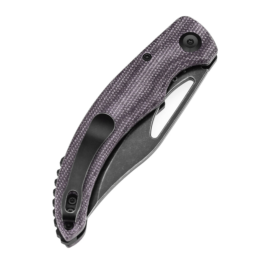 Tenable Gideon T1119A4 Blackwash Nitro V Blade Purple Micarta Handle Liner Lock