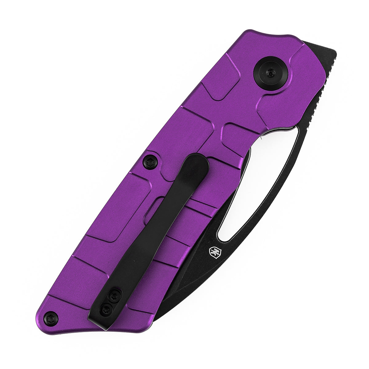 Tenable Goblin L B3016A3 Blackwash 14C28N Blade Purple Anodized Aluminum Handle Liner Lock Folding Knife
