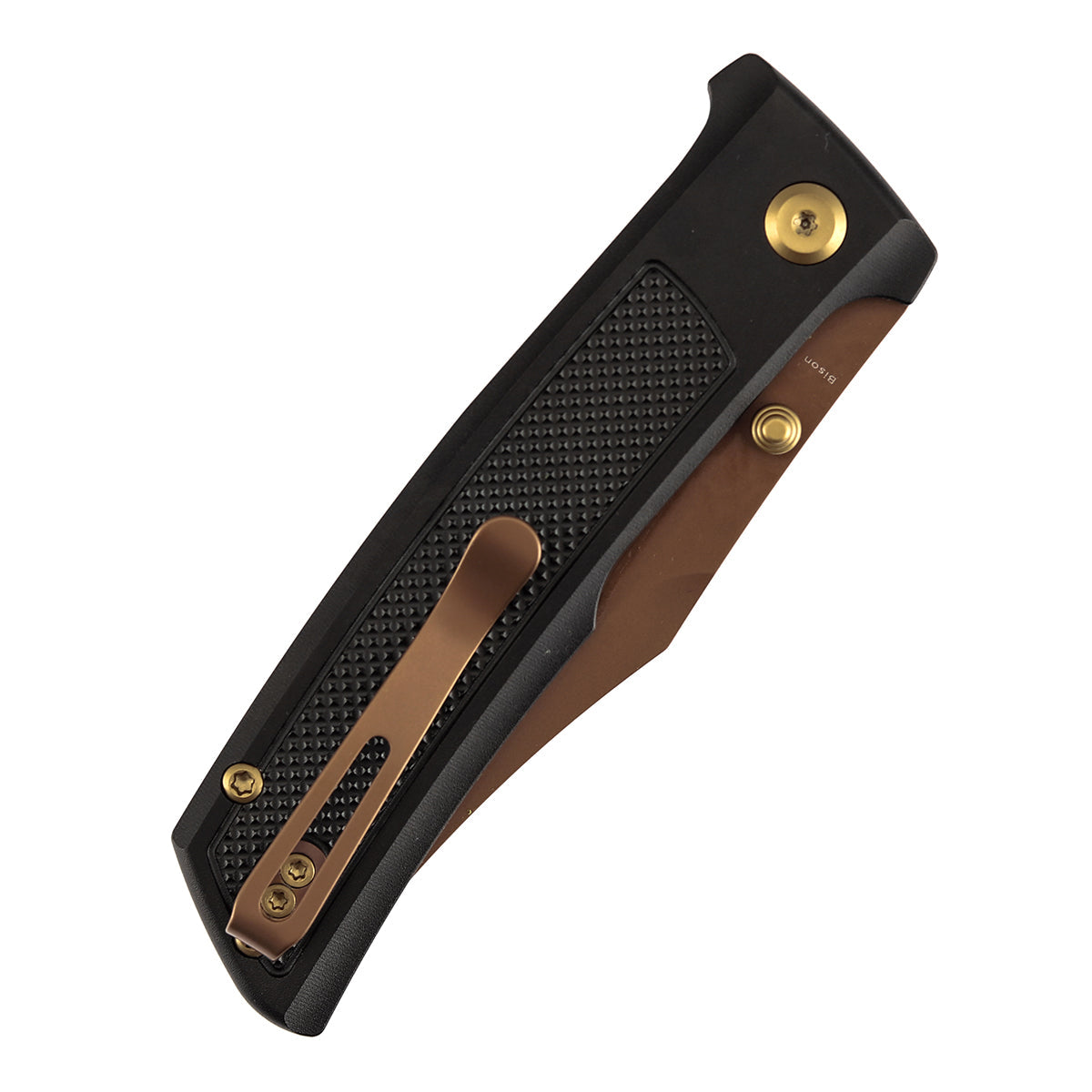 Tenable Bison B2108A3 Rose Gold Nitro-V Blade Black Aluminum Handle Liner Lock Folding Knife