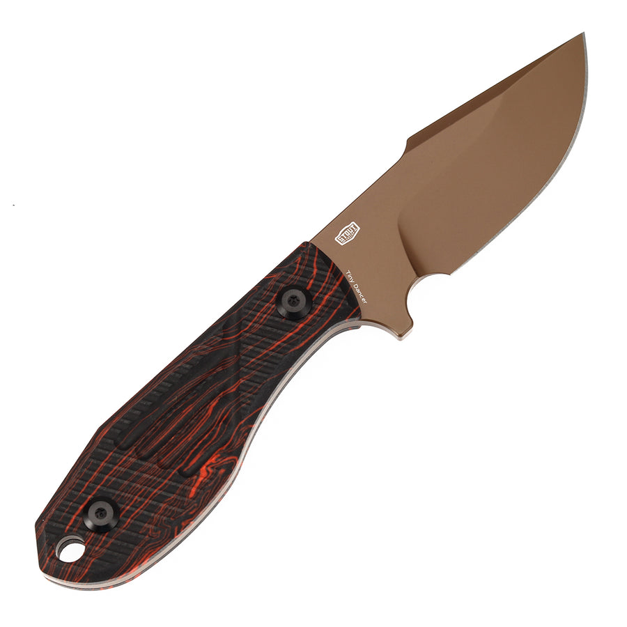 Tenable Tiny Dancer G014A2 Rose Gold Coated D2 Blade G10 G-mascus Handle Fixed Blade