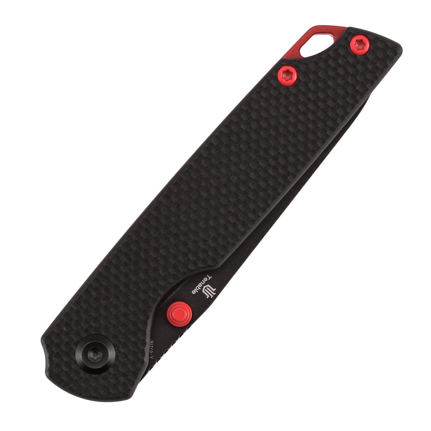Tenable Mini Warrior B2005A1 Blackwash Nitro-V Blade Black G10 Handle Liner Lock Folding Knife