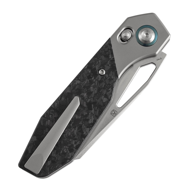 Kansept QTRO K1118VA3 Elmax Blade Titanium And Carbon Fiber Handle Crossbar Lock Folding Knife