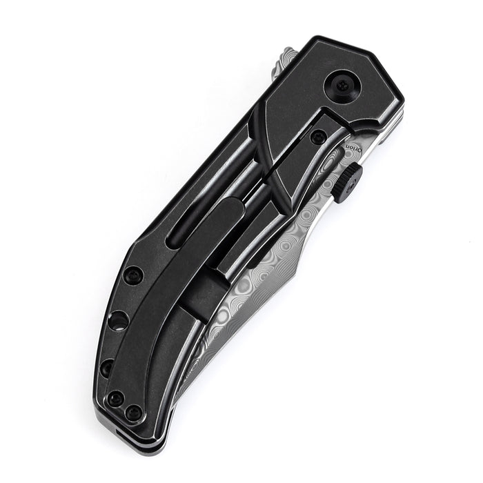 Kansept Orion K1089A3 Damascus Blade Titanium Handle JB Stout Design