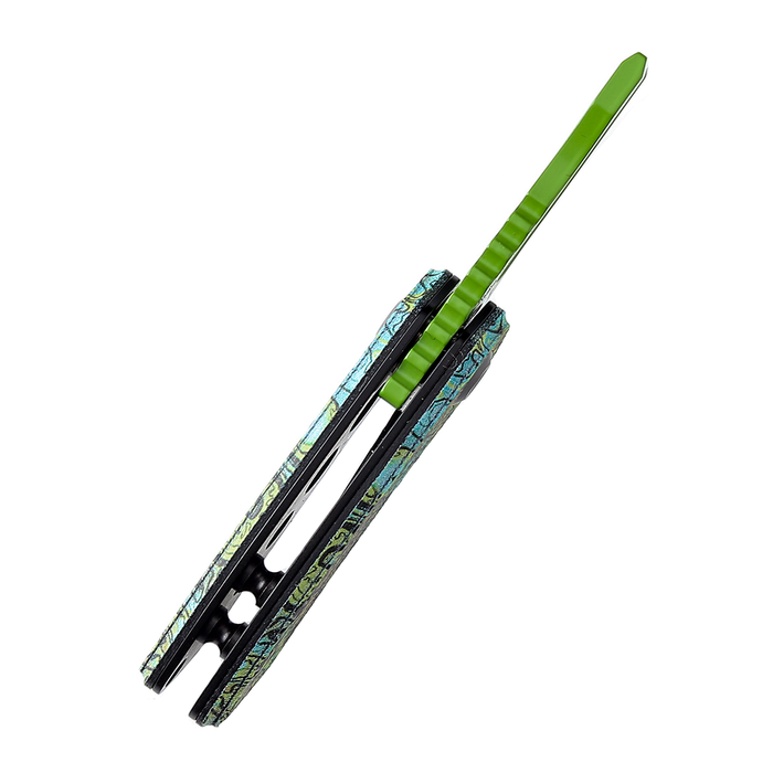 KANSEPT Mini Korvid T3030B2 154CM Blade G10 with Undead Print-Green Handle Liner Lock