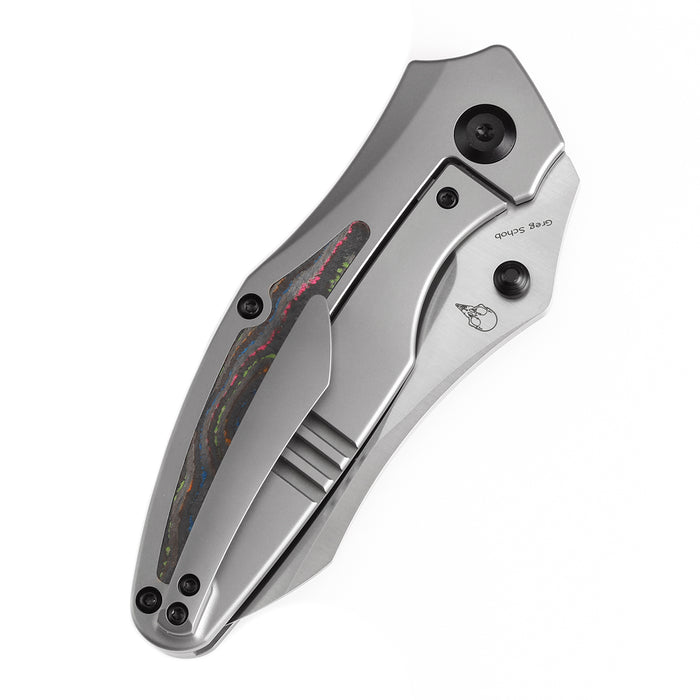 KANSEPT Baba Yaga K1074A4 CPM 20CV Blade Titanium with 80S Camo Carbon Inlay Handle Frame Lock