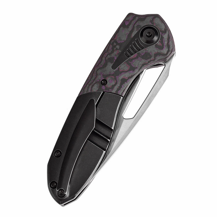 KANSEPT Thoth K1075T1 CPM 20CV Blade Titanium and Purple Haze Carbon Fiber Handle Bolster Lock