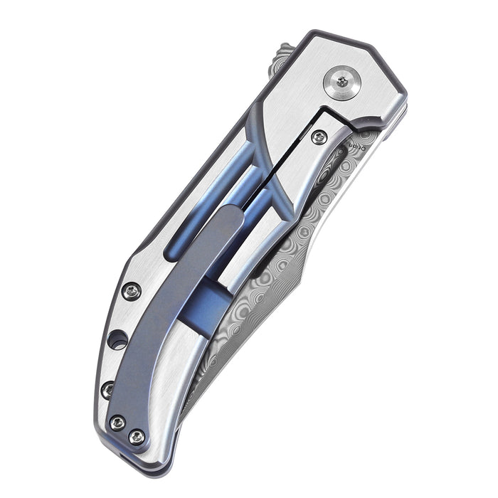 Kansept Orion K1089B2 Damascus Blade Titanium Handle JB Stout Design