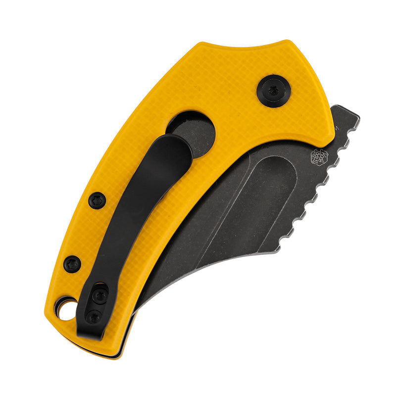 Kansept Wasp T2144F4 154CM Blade Yellow G10 Handle Button Lock Folding Knife