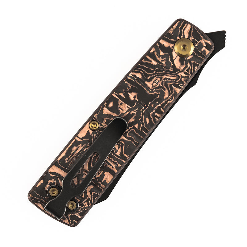 Kansept Higonokami T2135A2 154CM Blade Copper Carbon Fiber Handle Liner Lock Folding Knife