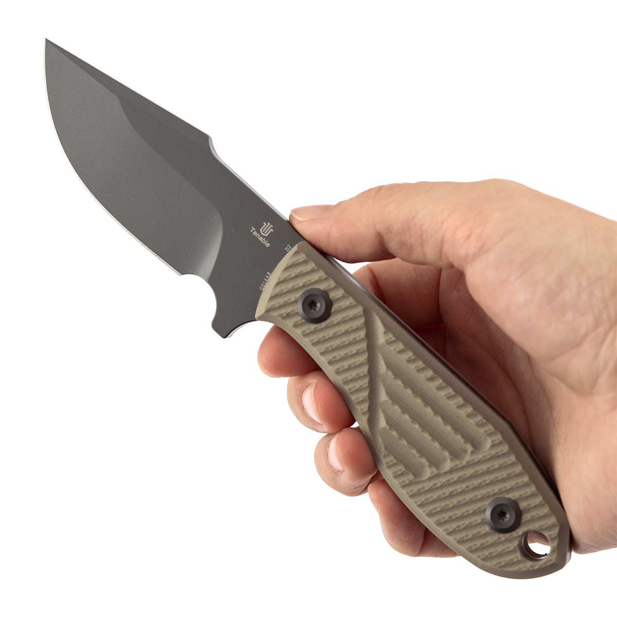 Tenable Tiny Dancer G014A8 Gray TiCn Coated D2 Blade Light Sand Micarta Handle Fixed Blade Knife