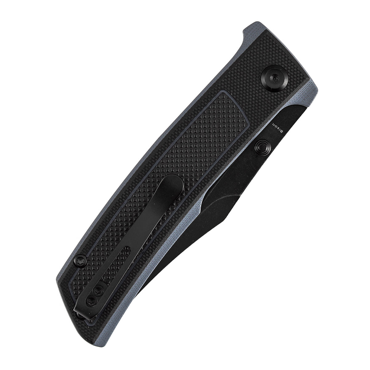 Tenable Bison B2108A2 Blackwash Nitro-V Blade Black and Gray G10 Handle Liner Lock Folding Knife