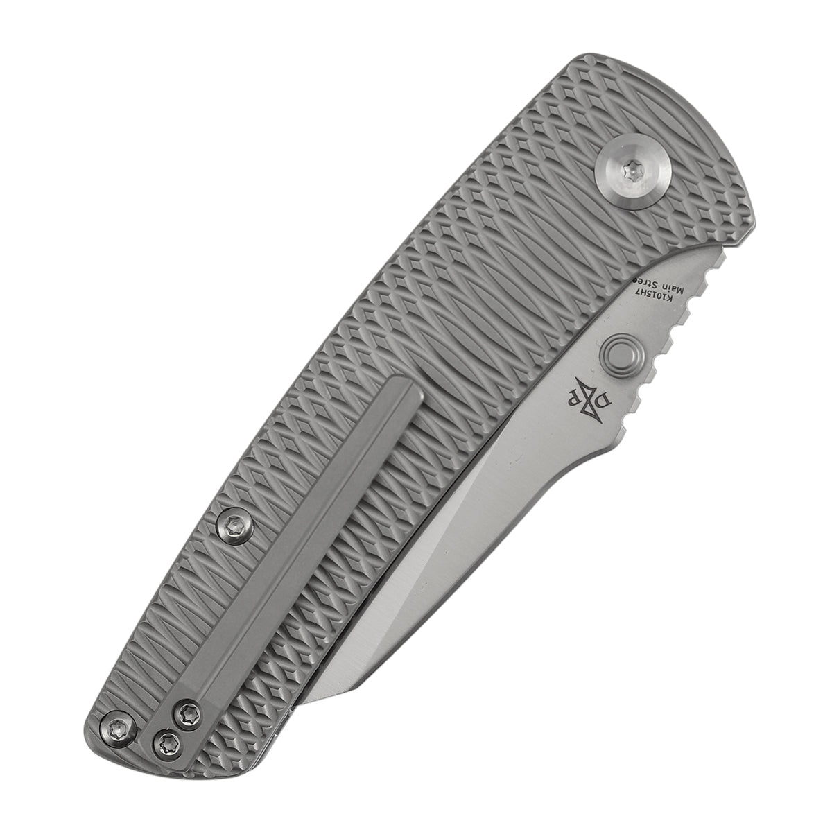 Kansept Main Street K1015H7 M390 Blade Bead Blasted Titanium Handle Top Liner Lock Folding Knife