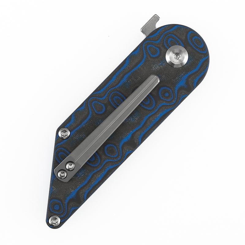 Kansept Dash T2045A3 154CM Blade Blue & Yellow Vortex Micarta Handle Liner Lock Folding Knife