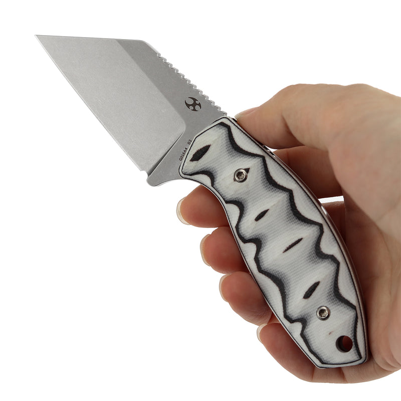 Kansept Siafu G016A4 D2 Blade Black & White G10 Handle Fixed Blade Knife