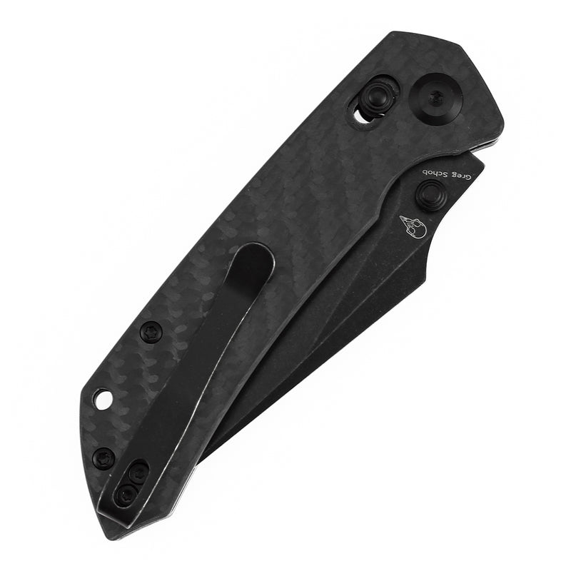 KANSEPT Fenrir K1034V5 CPM-S35VN Blade Twill Cabrbon Fiber Handle Crossbar Lock Knife