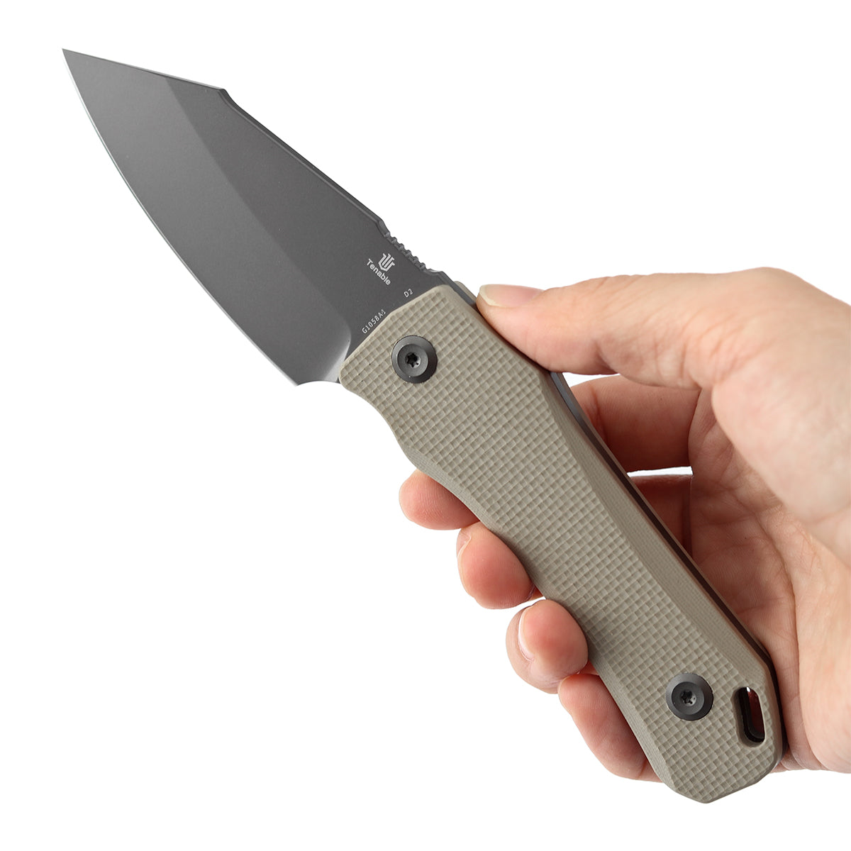 Tenable Loki G1058A1 Gray TiCn Coated D2 Blade Light Sand G10 Handle Fixed Blade Knife