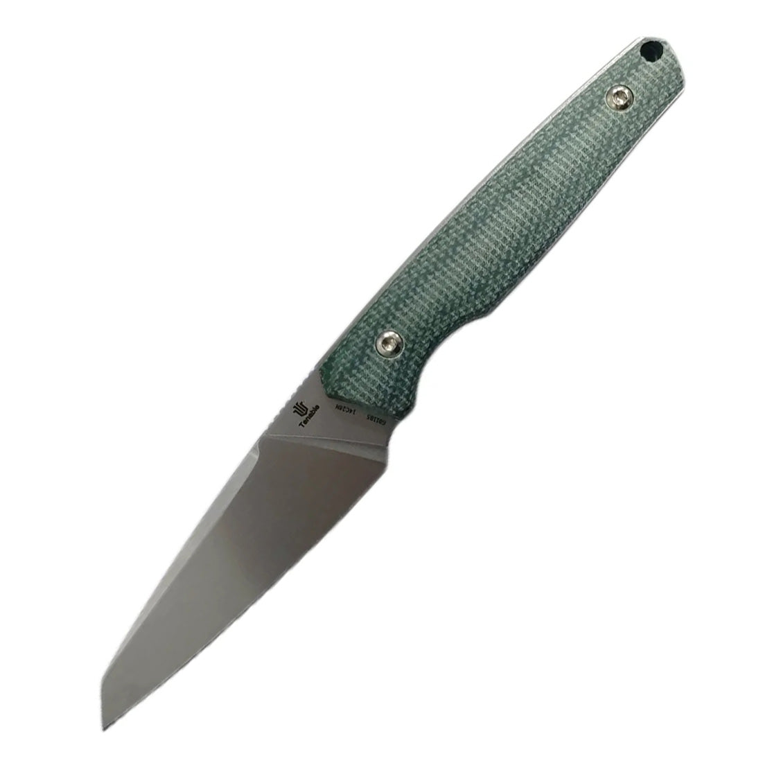 Tenable Parr G011B5 Stonewashed 14C28N Blade Green Micarta Handle Fixed Blade Knife