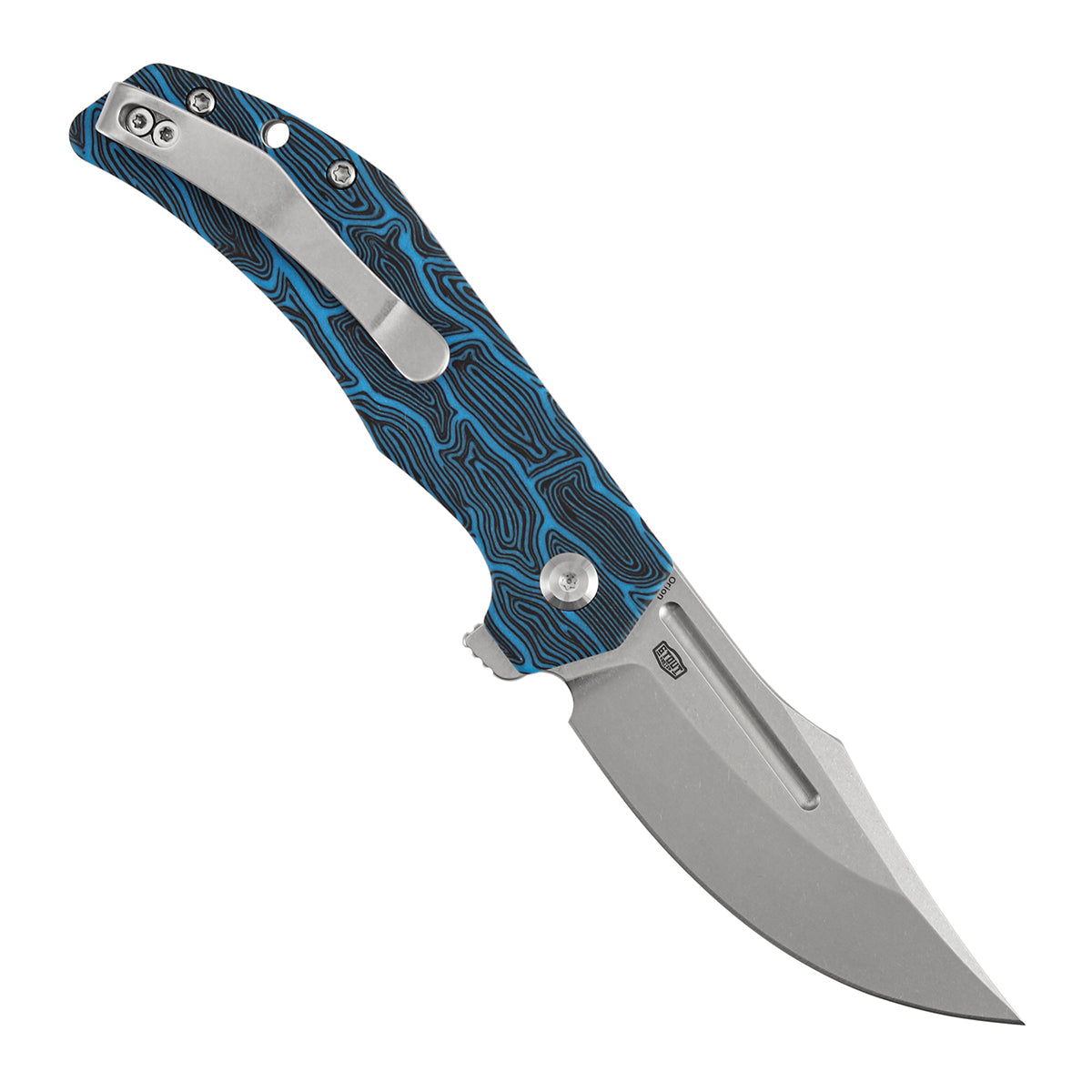 Tenable Orion B1089A1 Stonewashed 14C28N Blade Black & Red G-mascus Handle Liner Lock Folding Knife