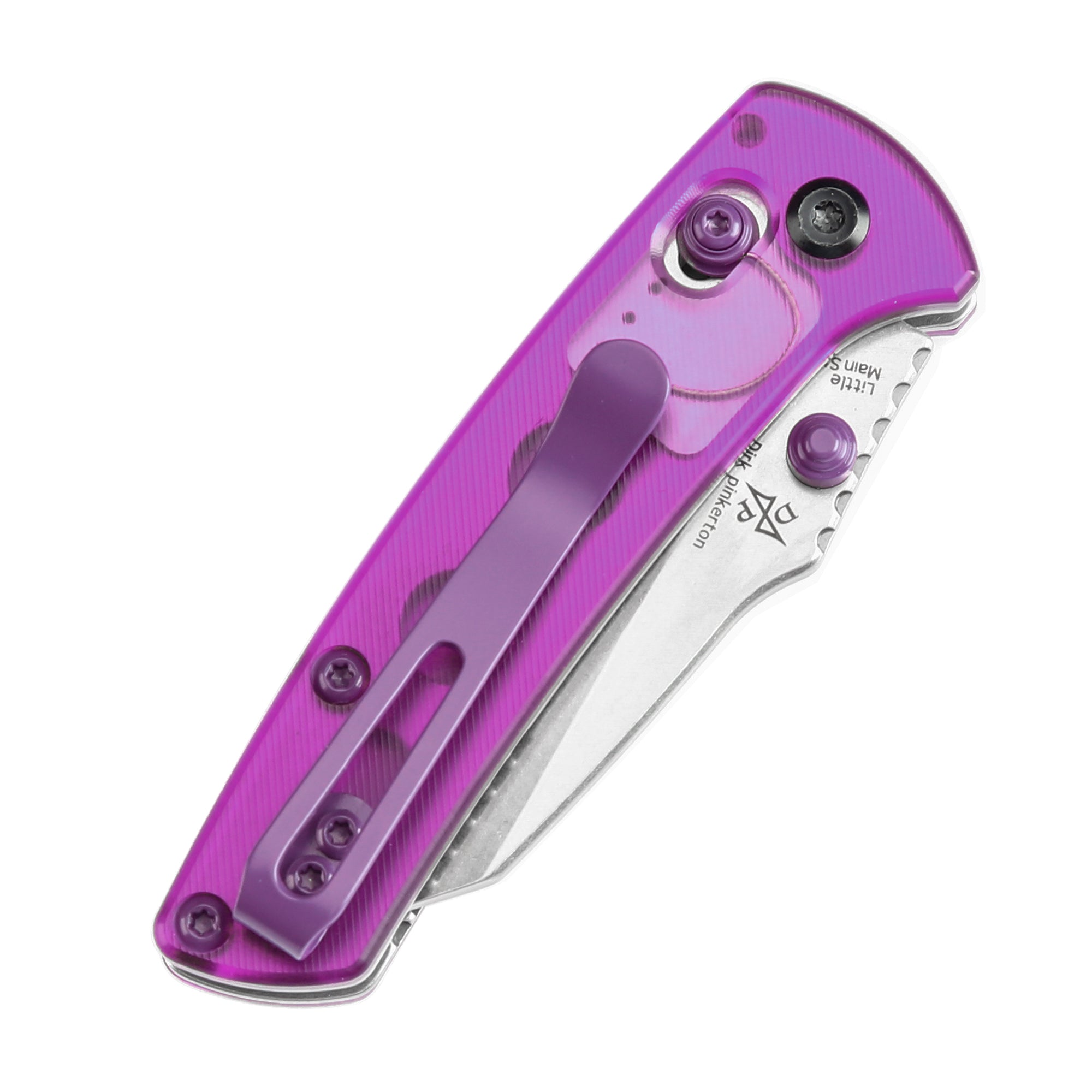 Kansept Little Main Street Flipper Knife T2015V2 154CM Blade Purple Acrylic G10 Handle
