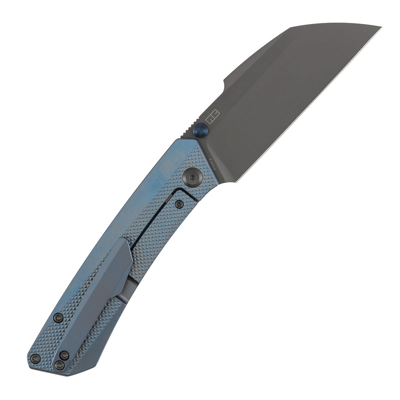 Navaja plegable Kansept Contra K1139A3 con hoja CPM-S90V y mango de titanio anodizado azul con cierre de marco