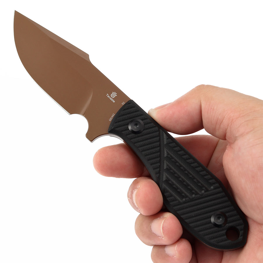 Tenable Tiny Dancer G014A1 D2 Blade Black G10 Handle Fixed Blade