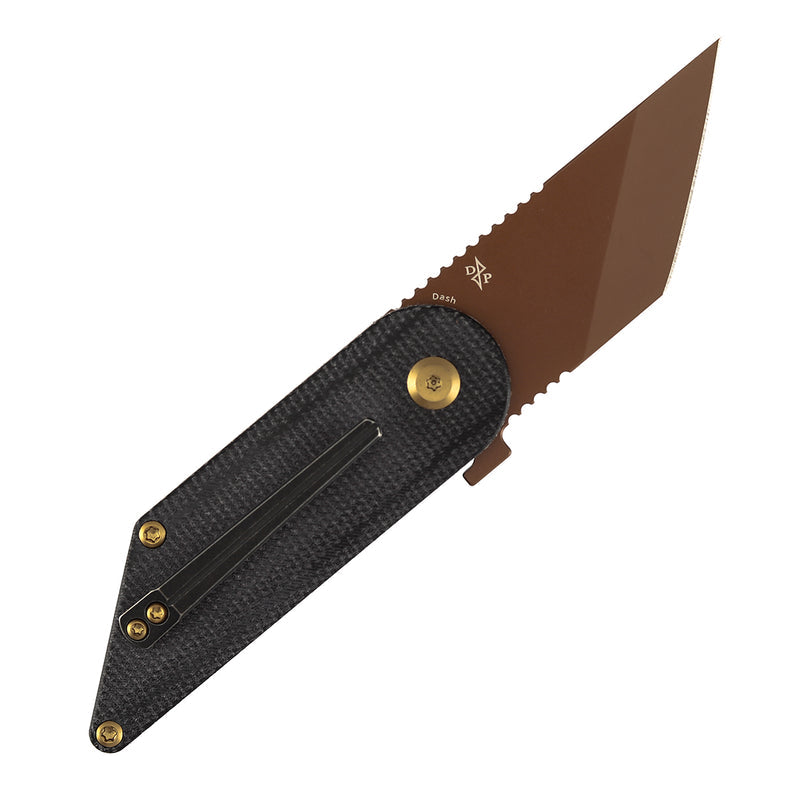 Kansept Dash T2045A2 Rose Gold Coated 154CM Blade Black Micarta Handle Liner Lock Folding Knife