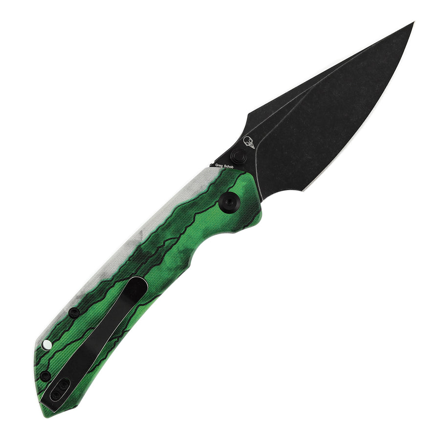 Tenable Fenrir B1034H12 D2 Blade Jade G10 with Green Misty Mountain Inspired Pattern Handle Top Liner Lock Folding Knife