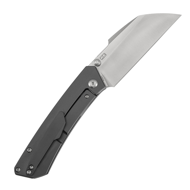 Kansept Contra K1139A1 Satin CPM-S90V Blade Gray Anodized Titanium Handle Frame Lock Folding Knife