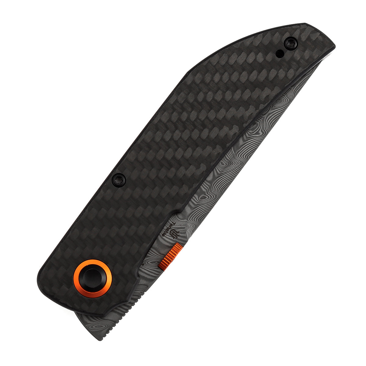 Tenable Tarkin B1078A4 Damascus Blade Twill Carbon Fiber &G10 Handle Liner Lock Folding Knife