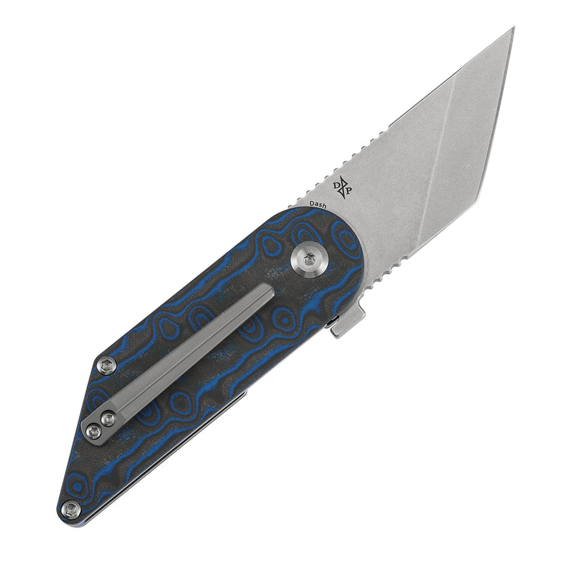 Kansept Dash T2045A3 154CM Blade Blue & Yellow Vortex Micarta Handle Liner Lock Folding Knife
