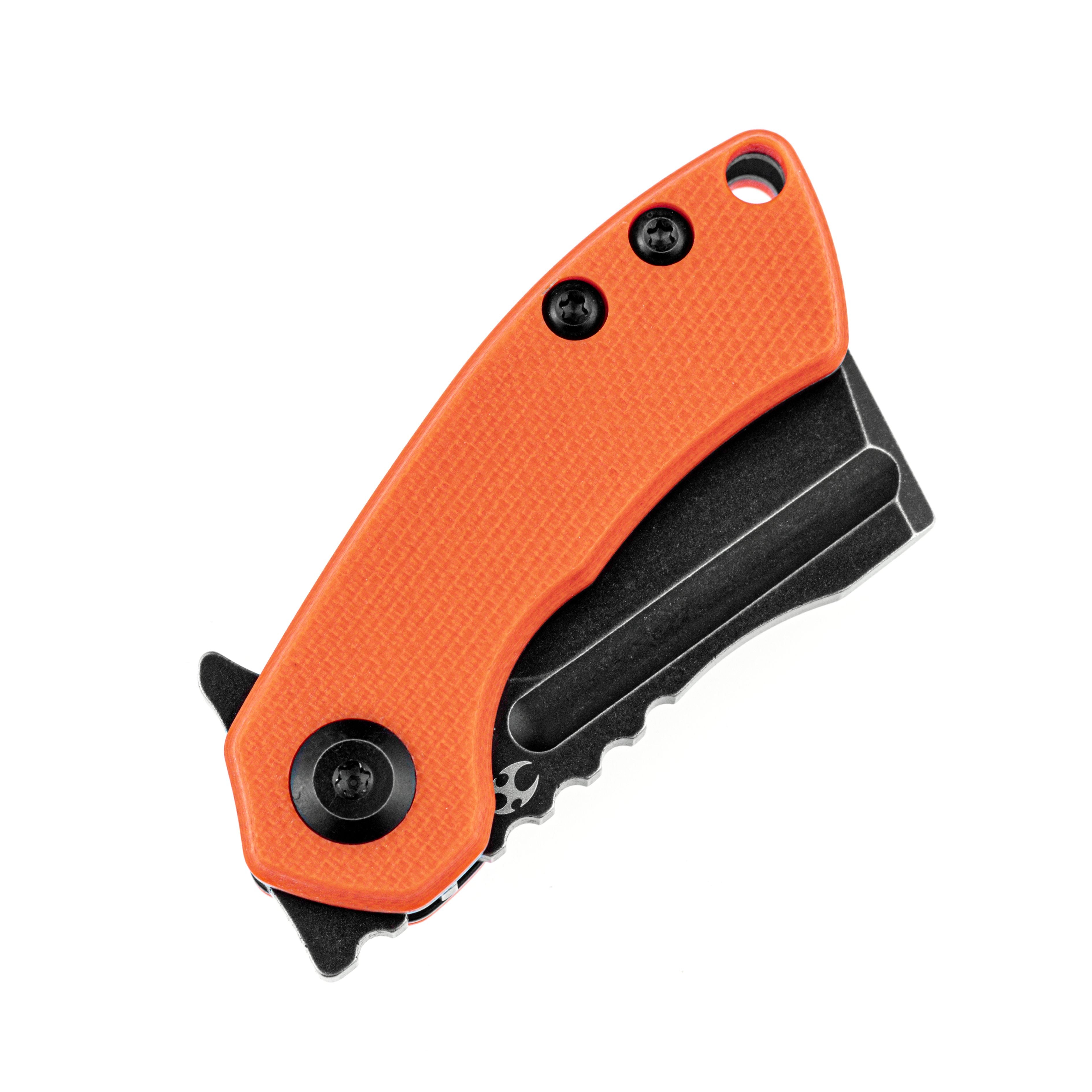 Kansept Knives T3030A7 Mini Korvid 154CM Blade Orange G10 Handle Liner Lock Edc Knives