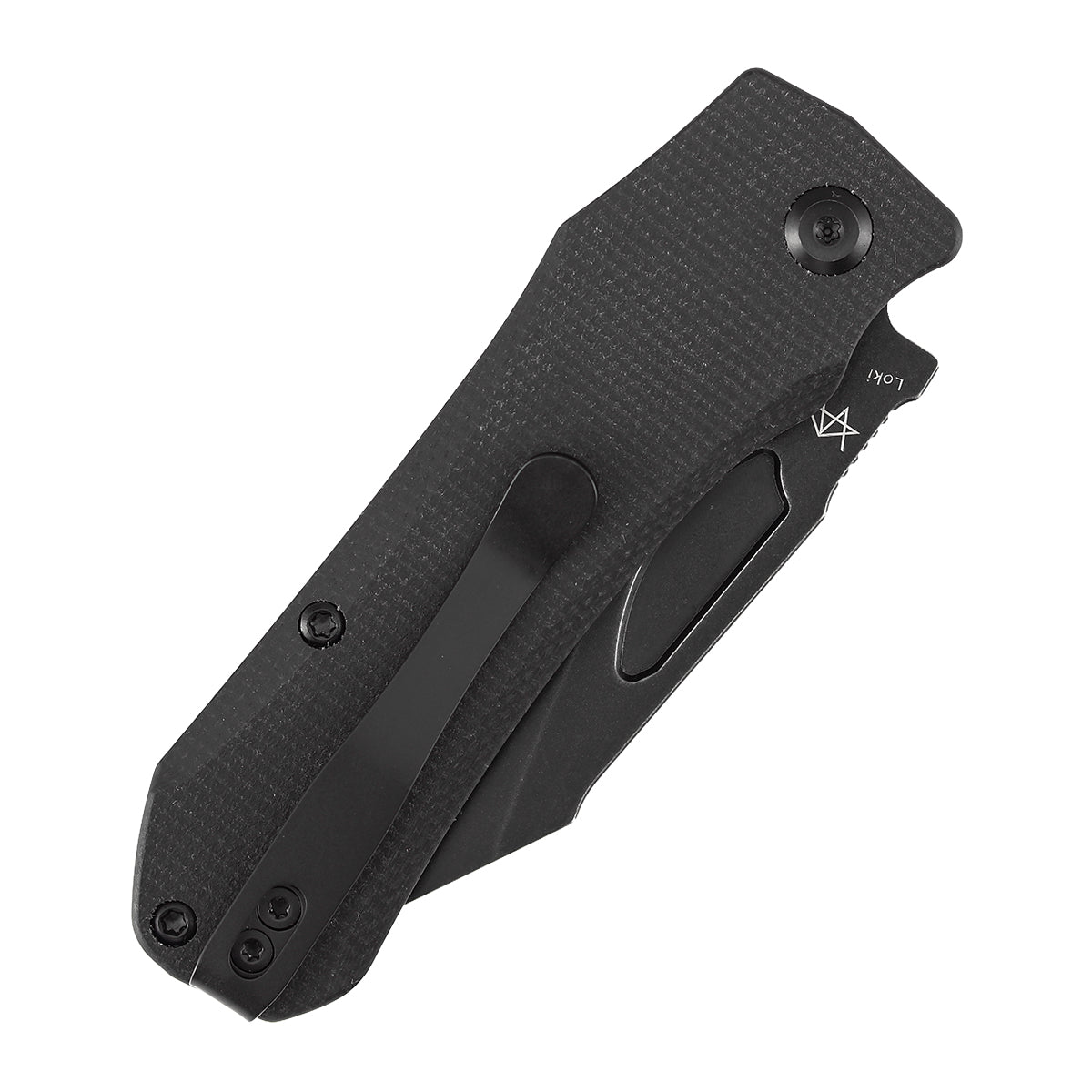 Tenable Loki B1058A1 Blackwash Nitro-V Blade Black Micarta Handle Liner Lock Folding Knife