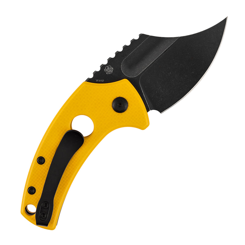 Kansept Wasp T2144F4 154CM Blade Yellow G10 Handle Button Lock Folding Knife