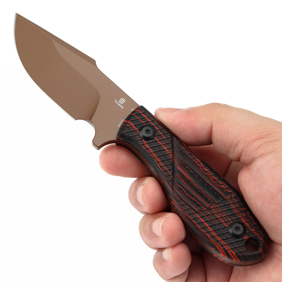 Tenable Tiny Dancer G014A2 Rose Gold Coated D2 Blade G10 G-mascus Handle Fixed Blade