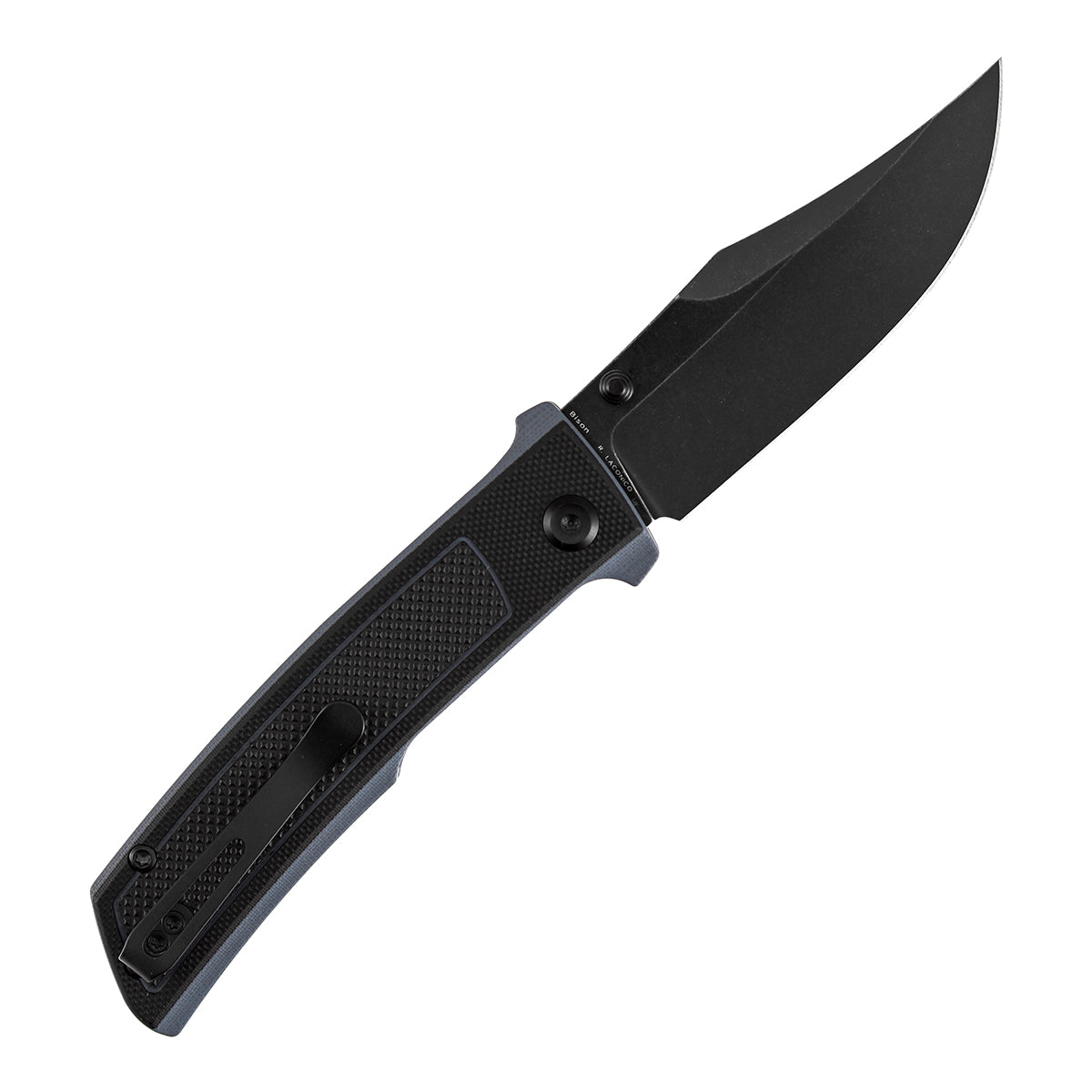 Tenable Bison B2108A2 Blackwash Nitro-V Blade Black and Gray G10 Handle Liner Lock Folding Knife