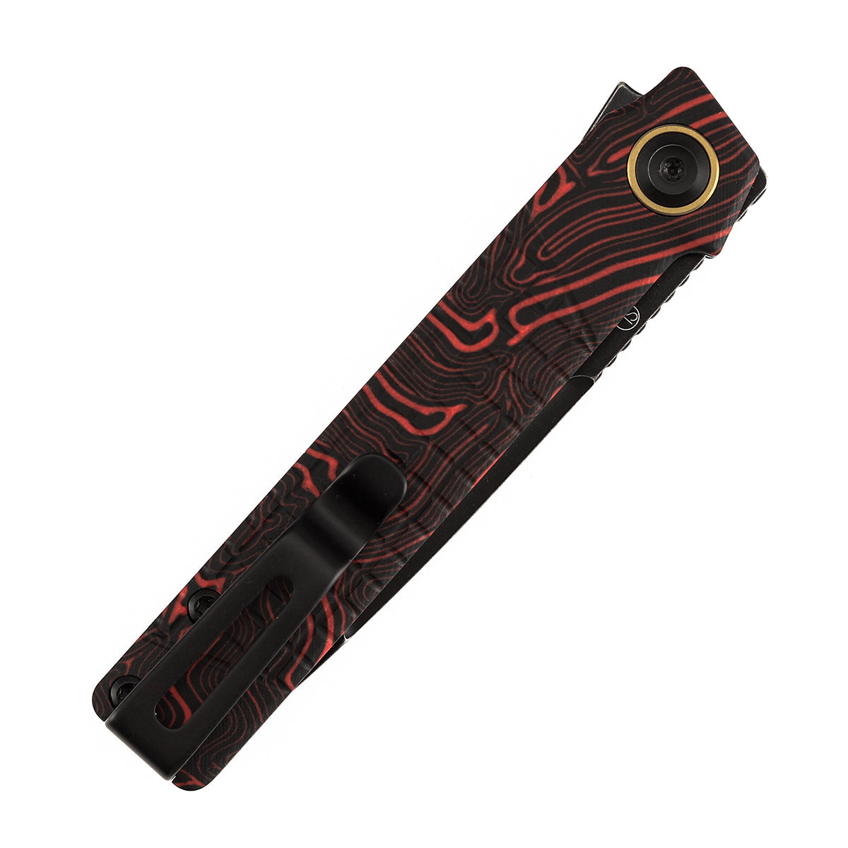 Tenable Kitpu B2123A4 Blackwash Nitro-V Blade Black & Red G-Mascus Handle Liner Lock Folding Knife