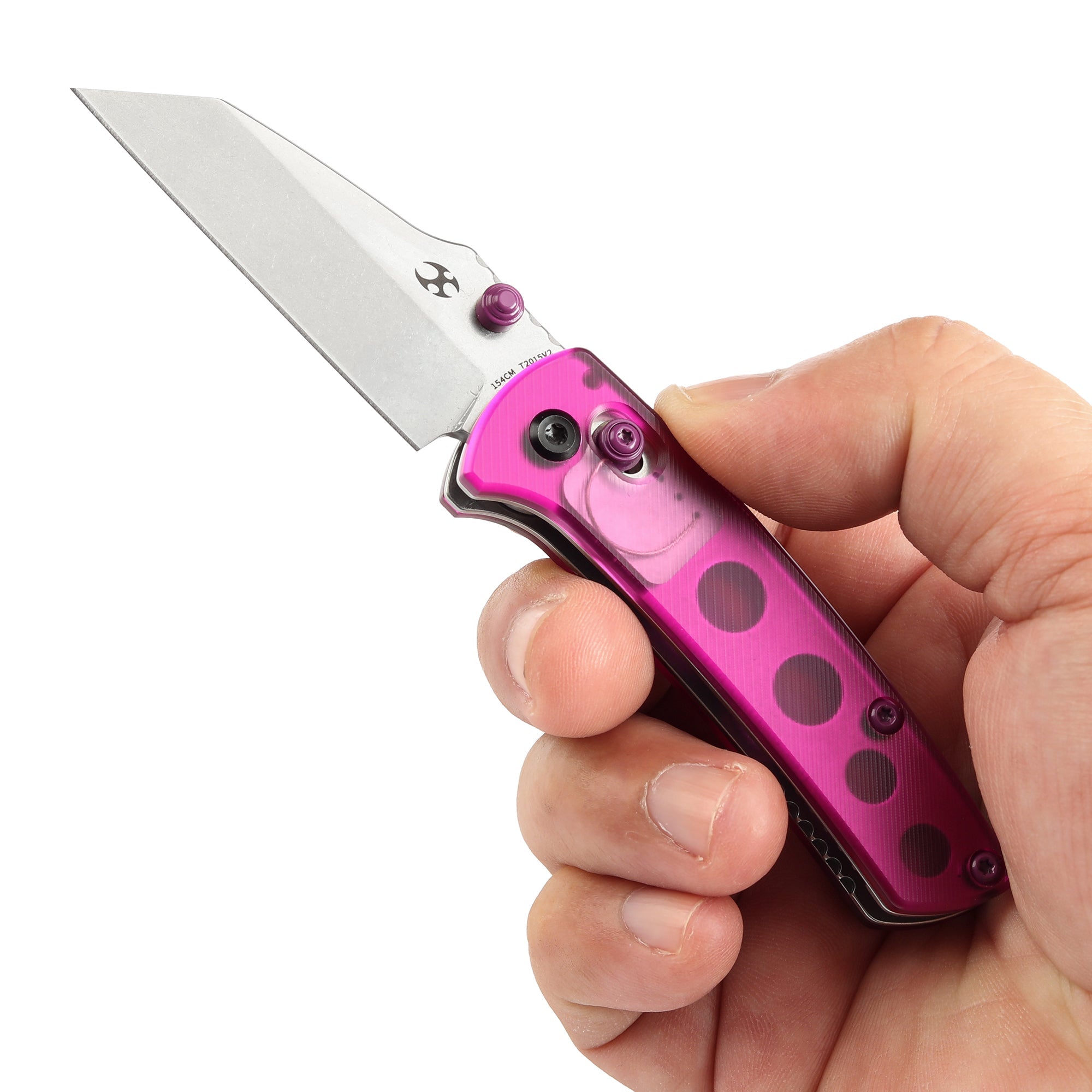 Kansept Little Main Street Flipper Knife T2015V2 154CM Blade Purple Acrylic G10 Handle