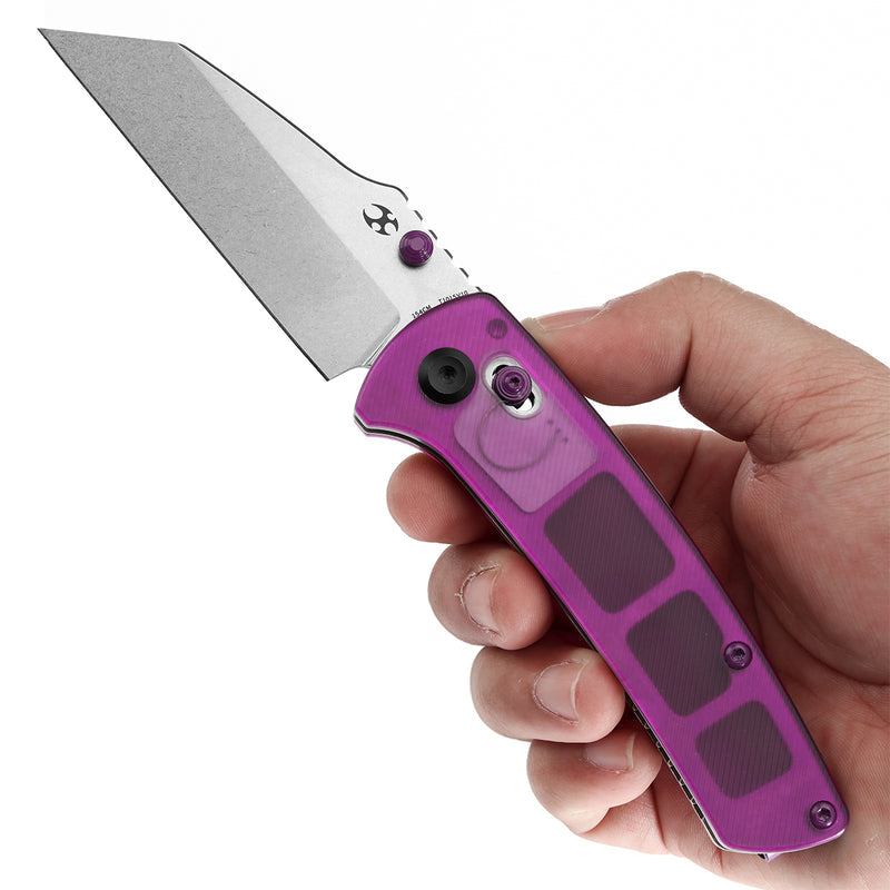 Kansept Main Street T1015V10 154CM Blade Purple Acrylic Handle Crossbar Lock Folding Knife