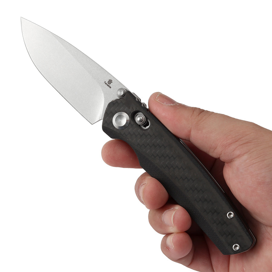 Tenable Raven T2109V1 14C28N Blade Carbon Fiber Handle Cross Bar Lock Folding Knife