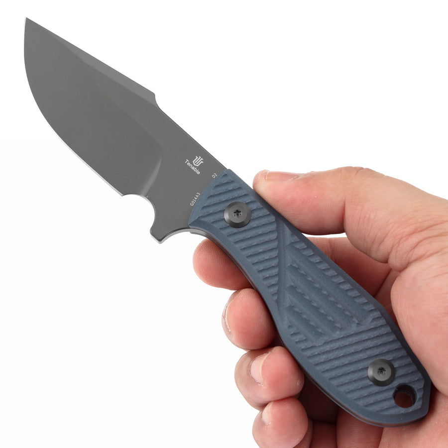 Tenable Tiny Dancer G014A3 Gray TiCn Coated D2 Blade Gray G10 Handle Fixed Blade
