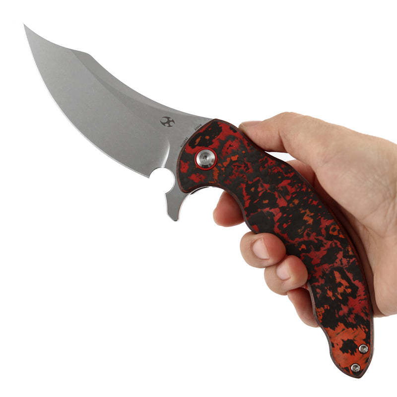 Kansept Gilgamesh K1128A2 CPM-S35VN Blade Carbon Fiber And Titanium Handle Frame Lock Folding Knife